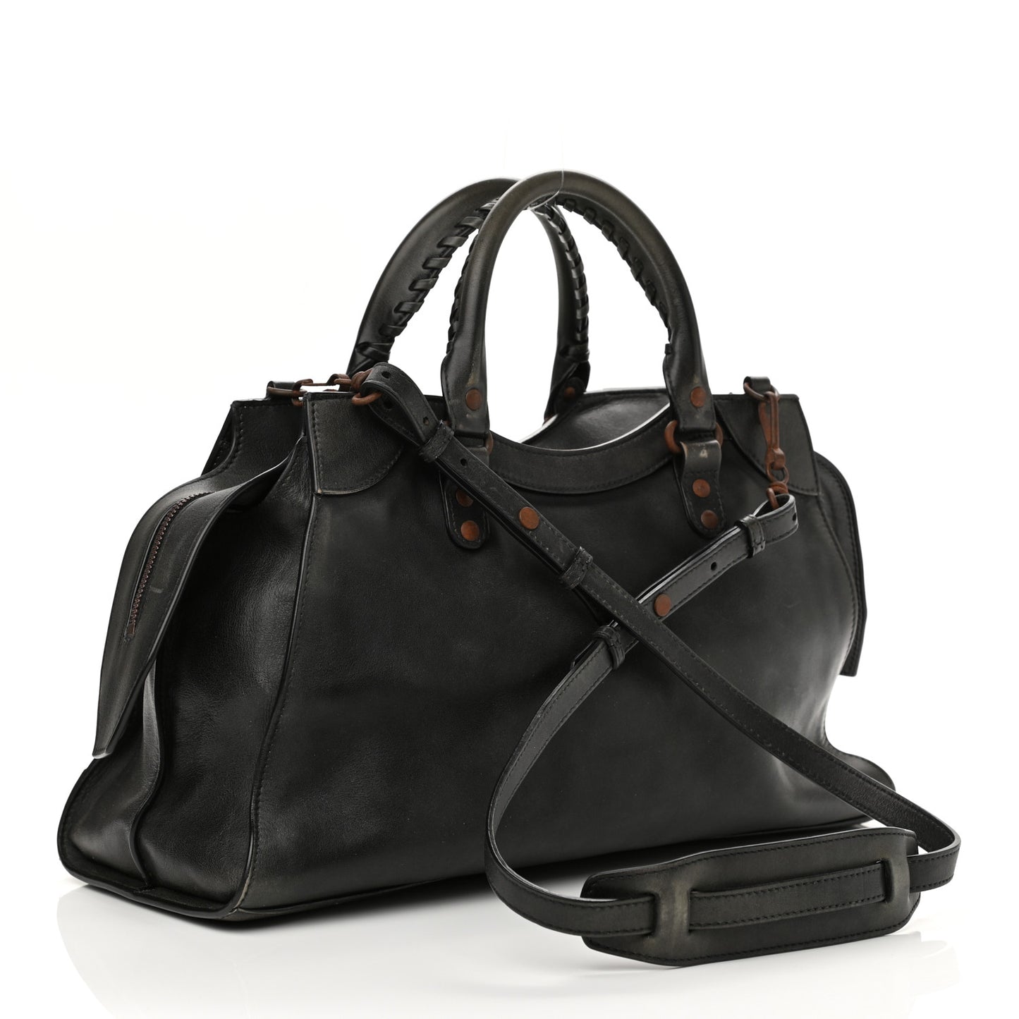 Used Calfskin Rust Hardware Neo Classic City Black