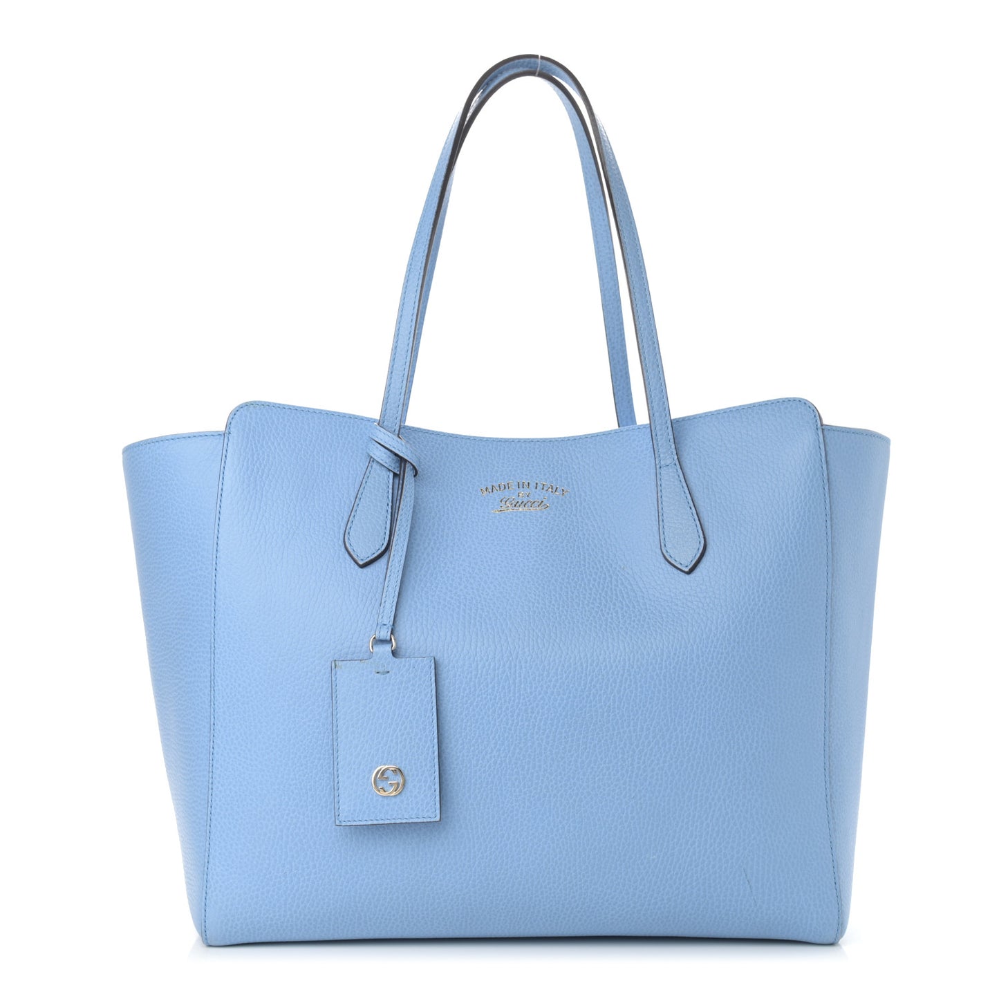 Dollar Calfskin Medium Swing Tote Mineral Blue