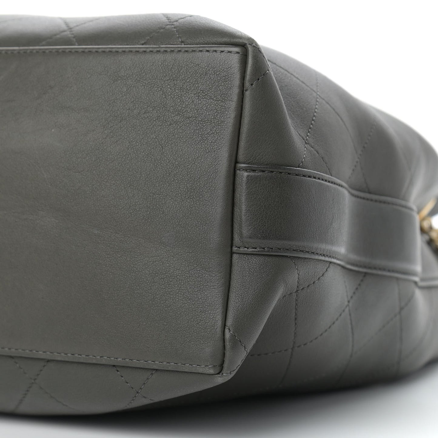 Calfskin Quilted Small On My Shoulder Drawstring Bag Dark Green