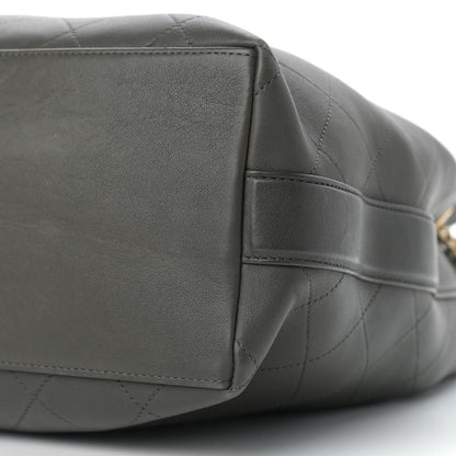 Chanel Calfskin Quilted Small On My Shoulder Drawstring Bag Dark Green 10 of 11