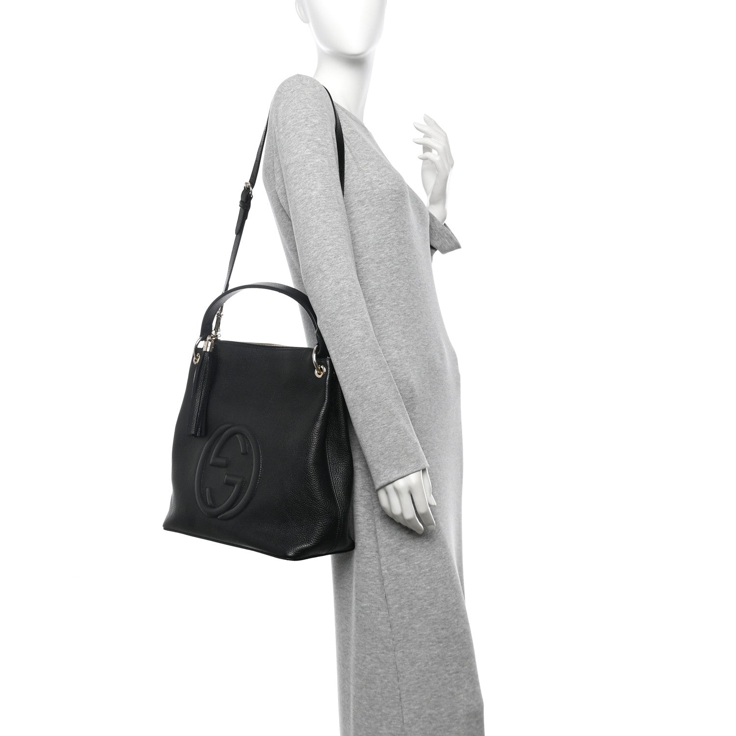 Gucci Pebbled Calfskin Large Soho Hobo Black 2 of 12