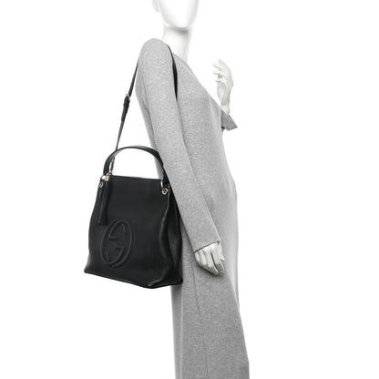 Gucci Pebbled Calfskin Large Soho Hobo Black 2 of 12