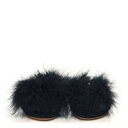 Louis Vuitton Fur Crystal LV Marilyn Mule 36 Black 2 of 9