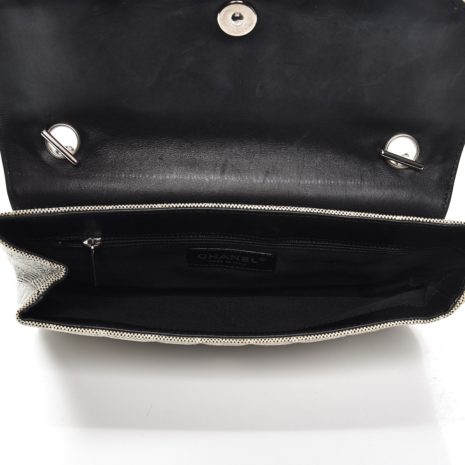 Chanel Canvas Camellia N°5 Flap Bag Beige Black 5 of 11