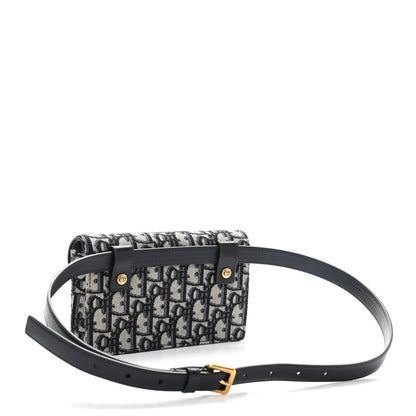 Christian Dior Oblique Saddle Belt Bag Blue 2 of 9