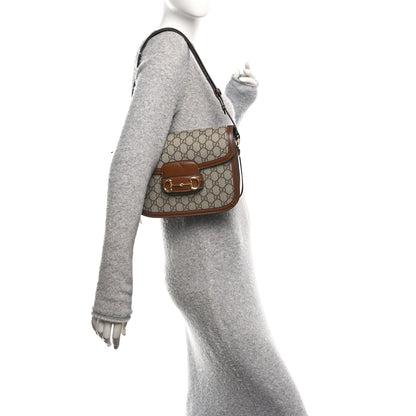Gucci GG Supreme Monogram Horsebit 1955 Shoulder Bag Beige Brown Sugar 2 of 11