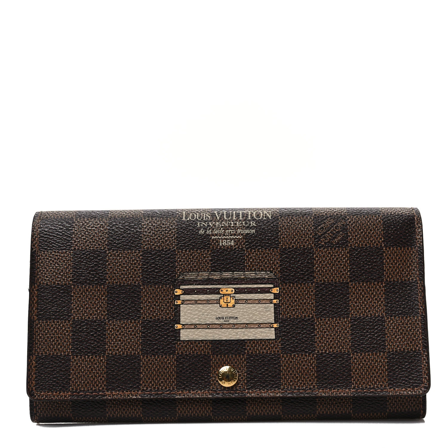 Louis Vuitton Damier Ebene Trunks and Locks Sarah Wallet 1 of 7