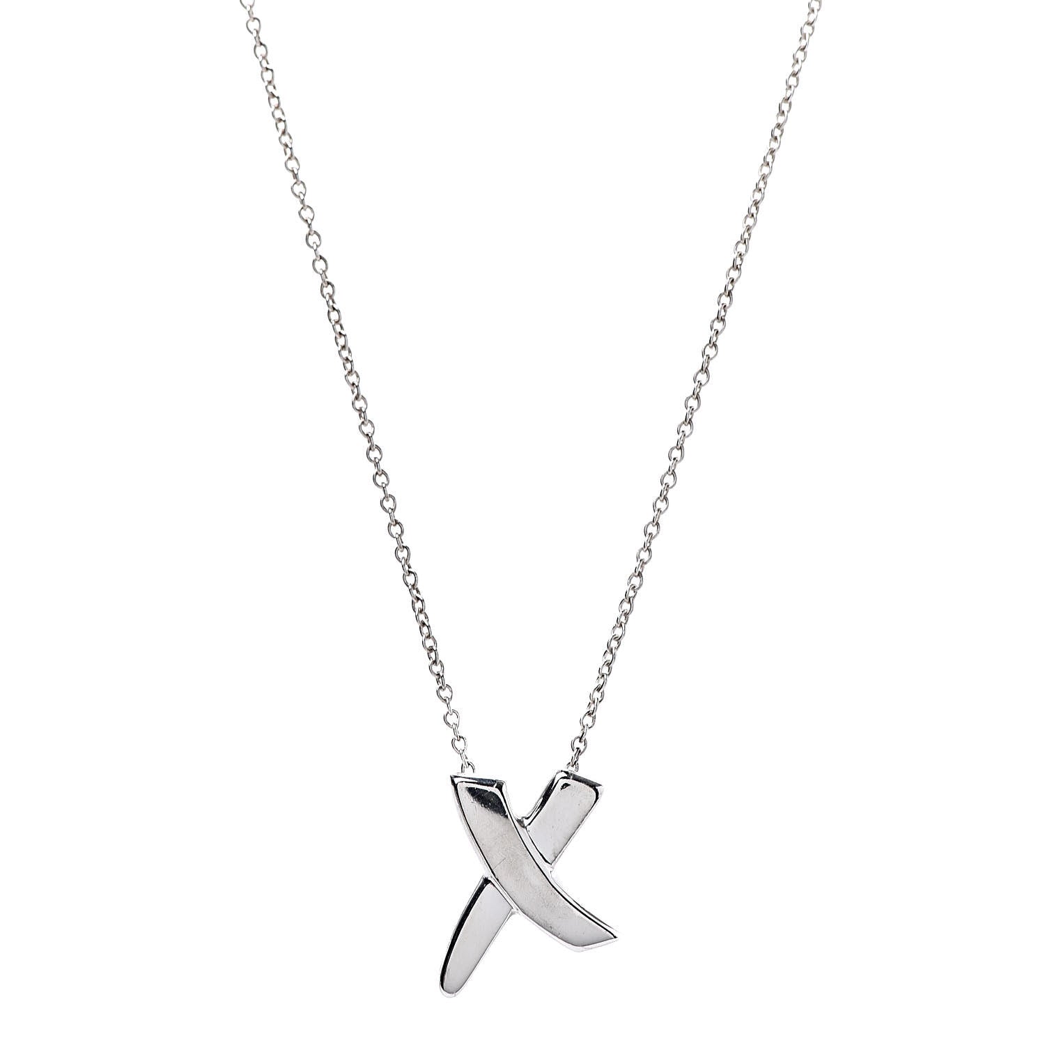 Tiffany Sterling Silver Paloma Picasso Graffiti X Pendant Necklace 1 of 7