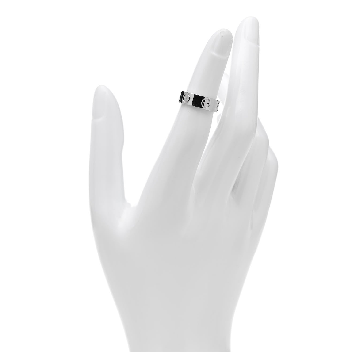 Cartier 18K White Gold 5.5mm LOVE Ring 47 4 2 of 5