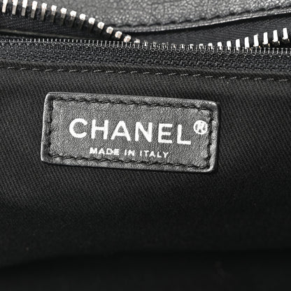 Chanel Calfskin Terrycloth Quilted Large Reissue Bowling Bag Tote Black 5 of 9