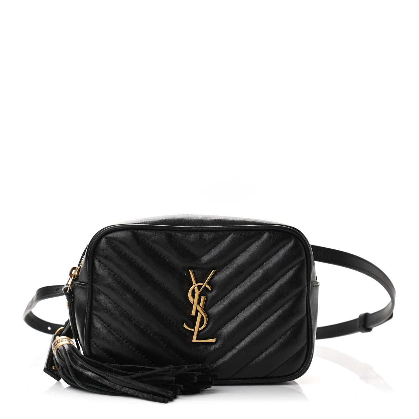 Calfskin Matelasse Monogram Lou Belt Bag Black