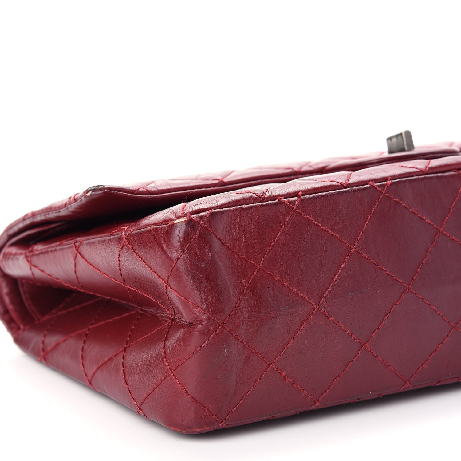 Chanel Aged Calfskin Quilted 2.55 Reissue 226 Flap Red 7 of 9