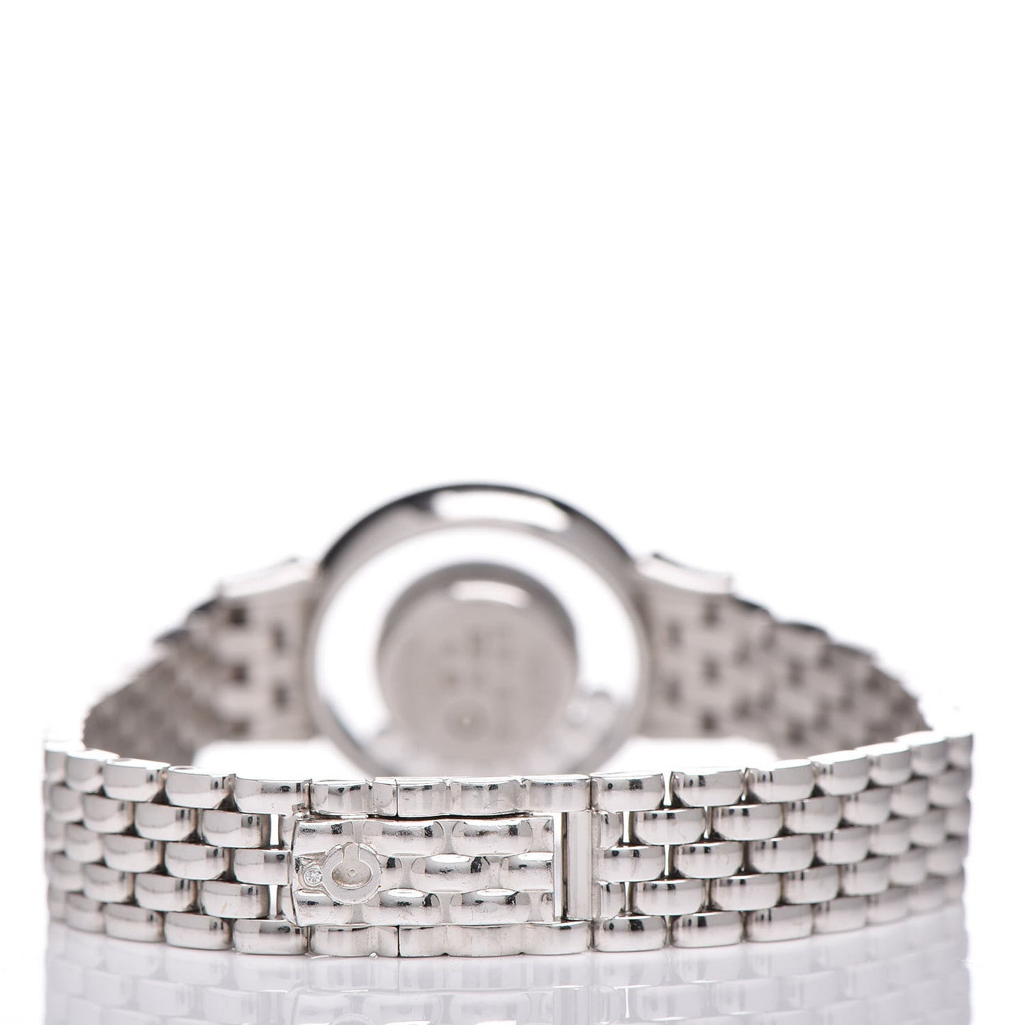 18K White Gold Diamond Pave Bezel 24mm Happy Diamonds Icons Bow Tie Quartz Watch