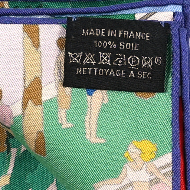 Hermes Silk On The Beach Scarf 90 Rose Vert Rouge 3 of 5