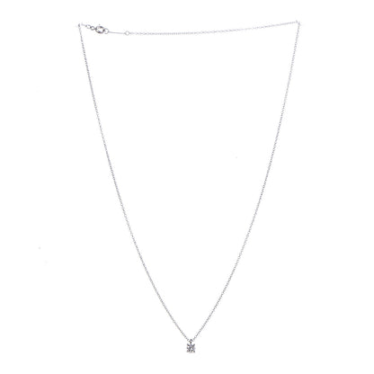 Tiffany Platinum Diamond .18ct Solitaire Pendant Necklace 3 of 6