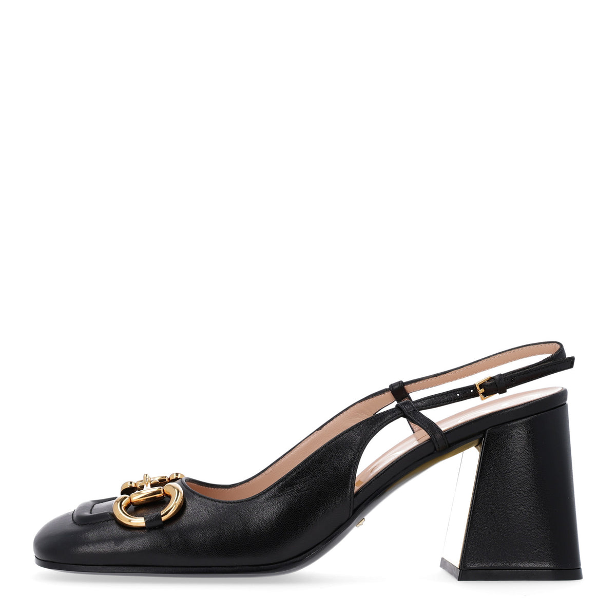 Gucci Malaga Kid Horsebit 75mm Slingback Pumps 39.5 Black 1 of 10
