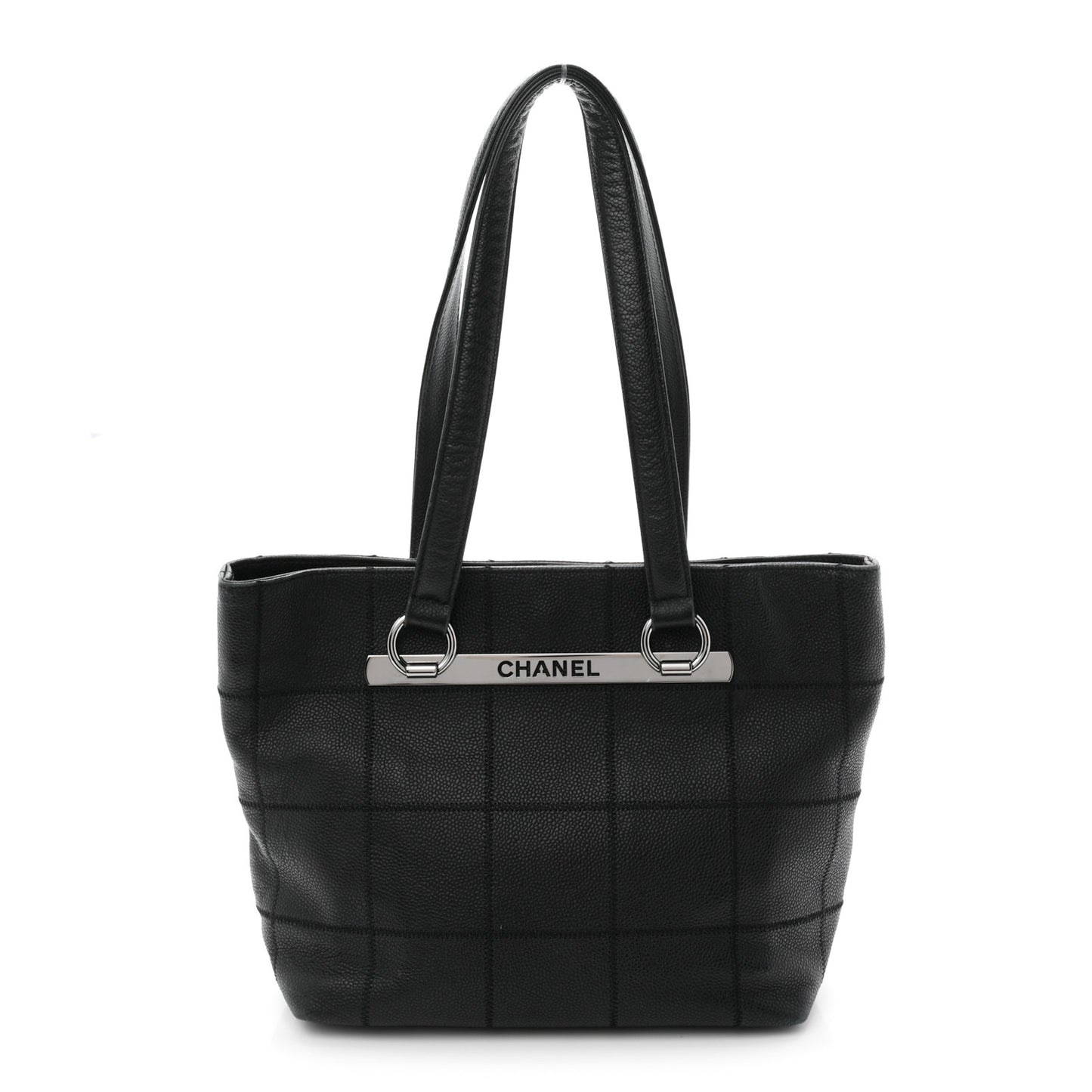 Caviar Square Stitched Tote Black