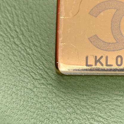 Chanel Lambskin Quilted CC Logo Handle Wallet On Chain WOC Light Green 8 of 12
