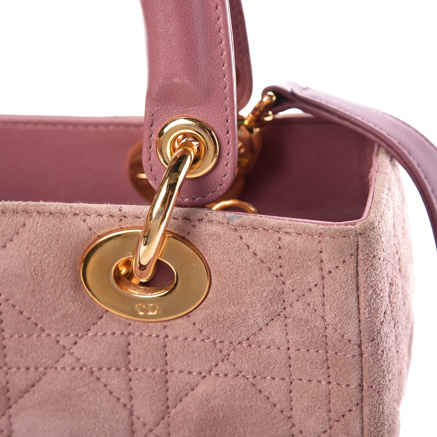 Suede Cannage Medium Lady Dior Pink