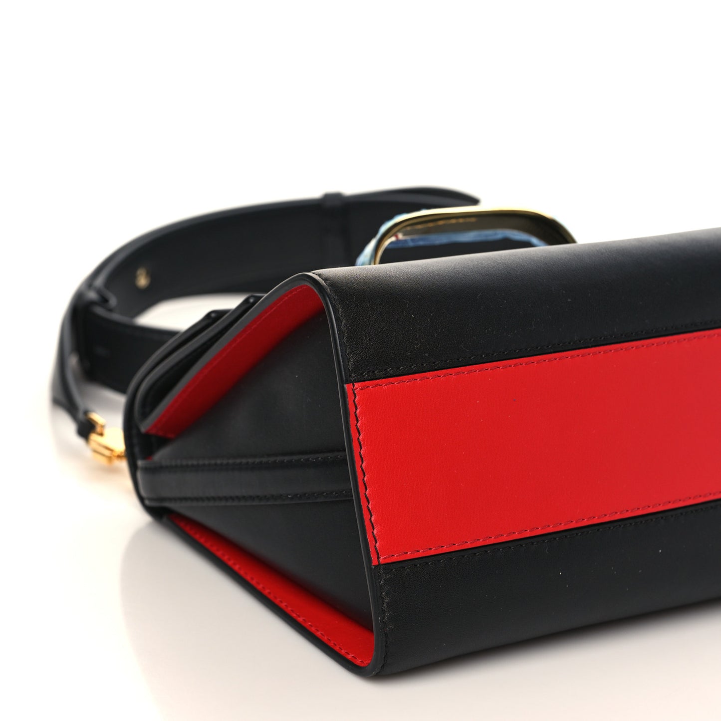 Calfskin The Small Story Bag Black Red