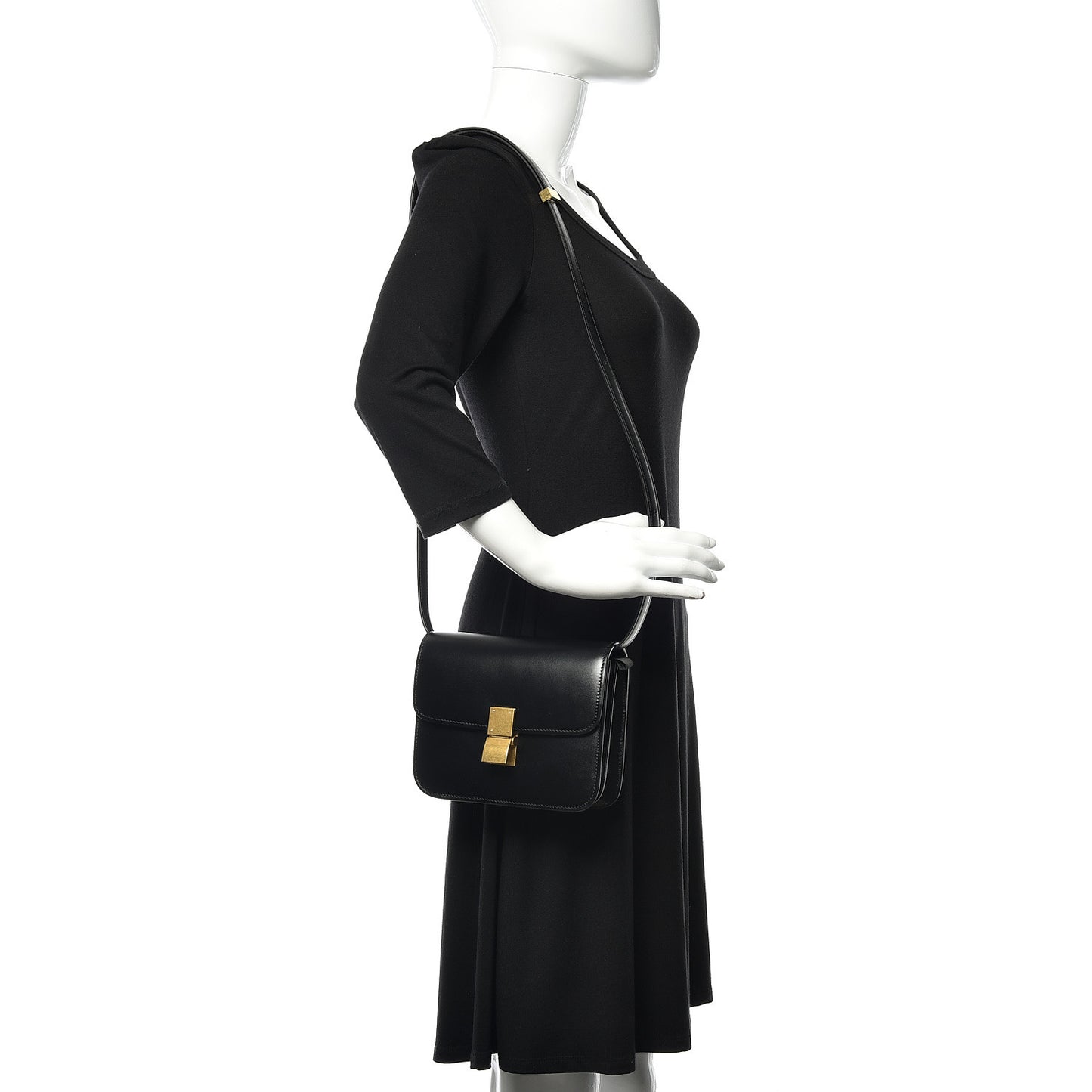 Box Calfskin Teen Classic Box Flap Bag Black