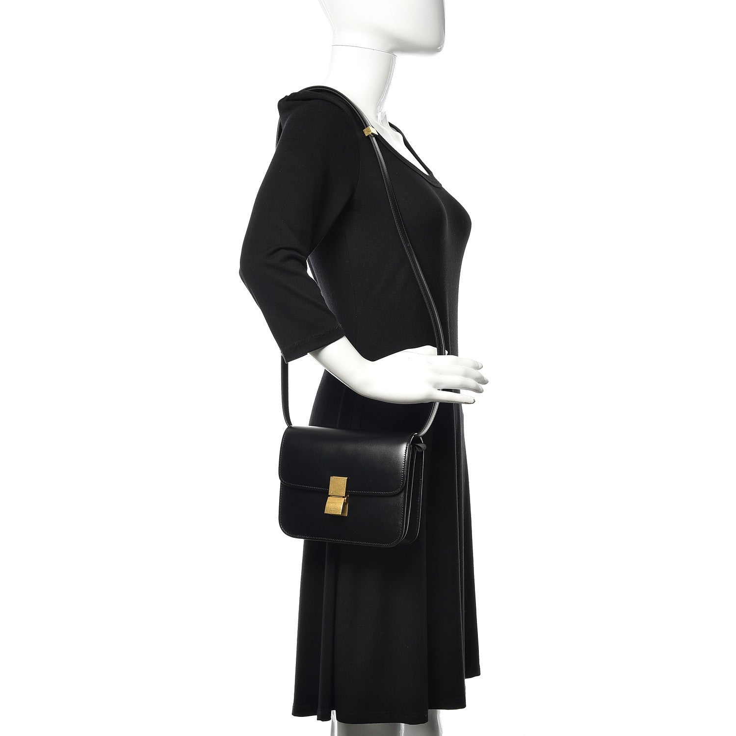 Celine Box Calfskin Teen Classic Box Flap Bag Black 2 of 8