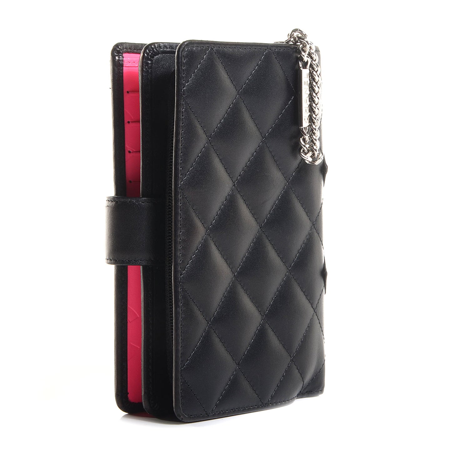 Calfskin Cambon Zipped Pocket Wallet Black