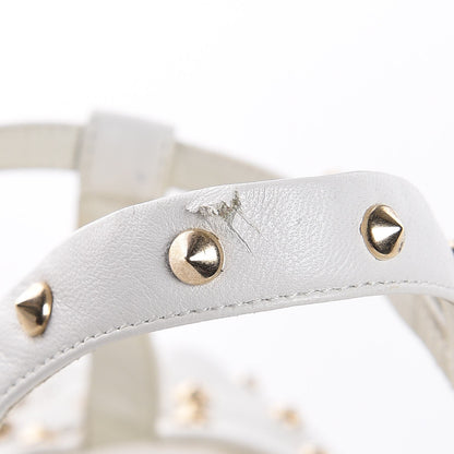 Gucci Calfskin Studded Jacquelyne T-Strap Sandals White 12 of 12