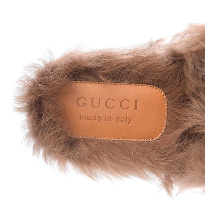 Gucci Calfskin Fur Bee Embroidered Mens Princetown Slippers 8 Black 6 of 9