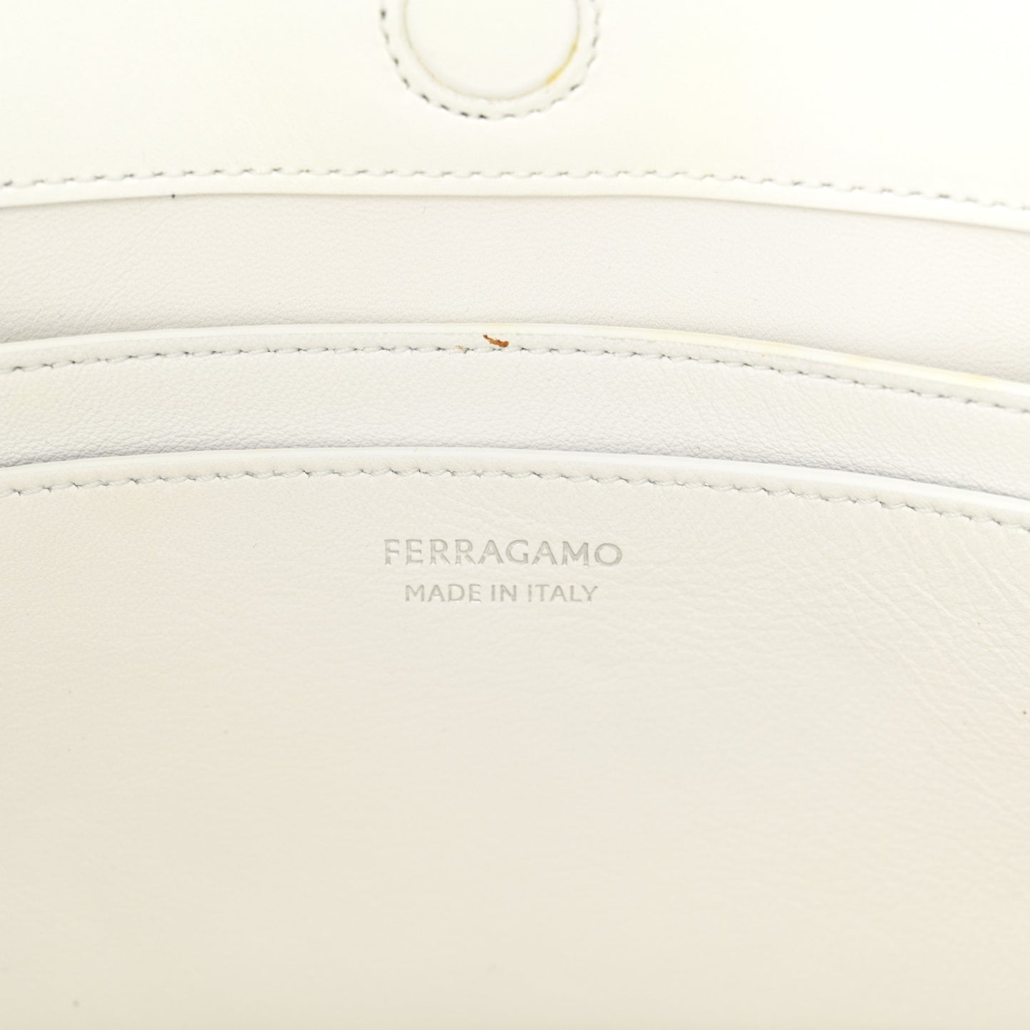 Soft Calfskin Large Gancini Arch Hobo Optic White