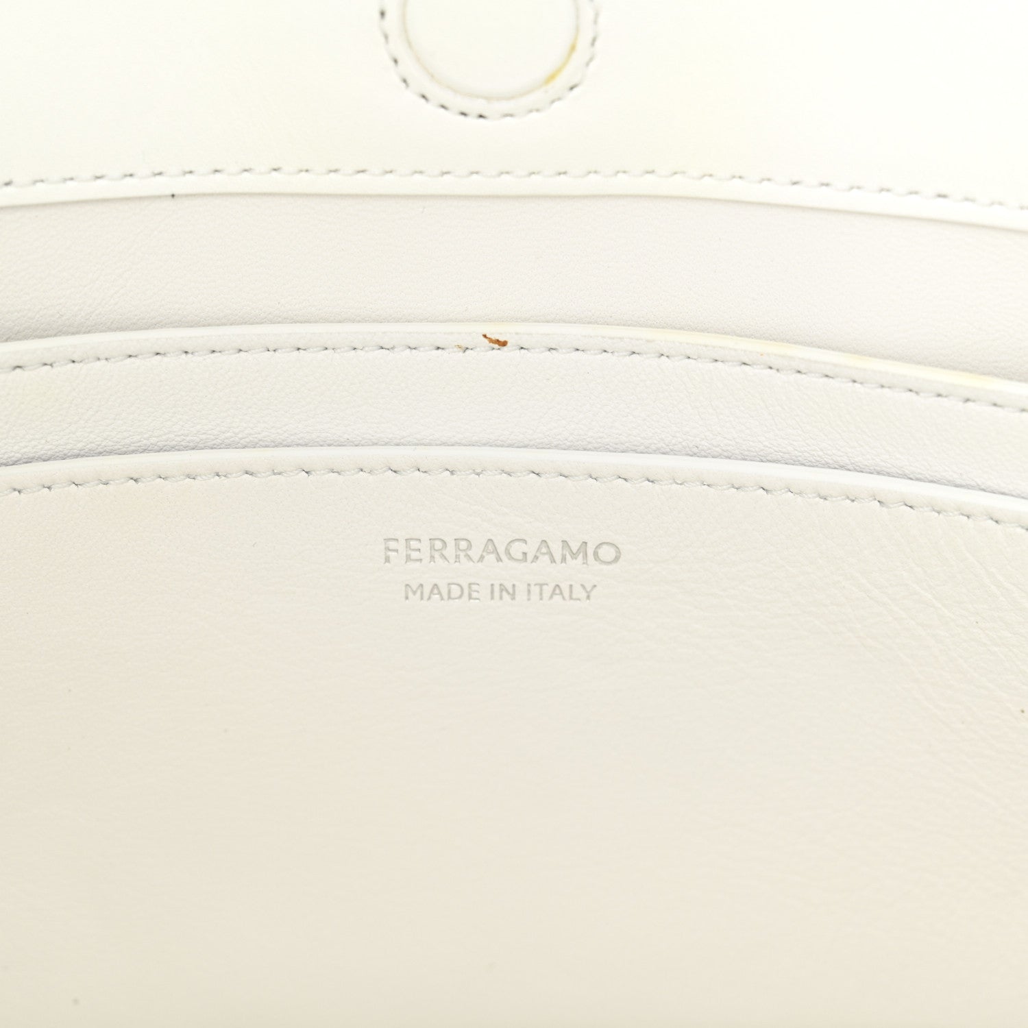 Salvatore Ferragamo Soft Calfskin Large Gancini Arch Hobo Optic White 6 of 14