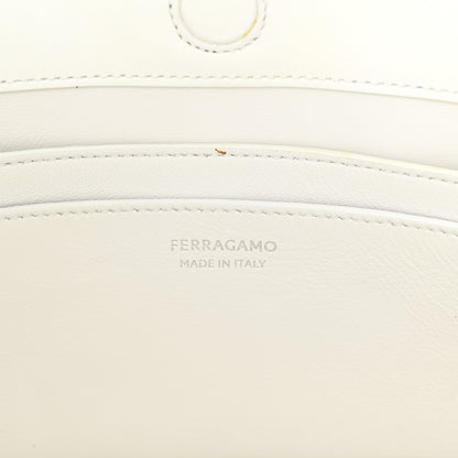 Salvatore Ferragamo Soft Calfskin Large Gancini Arch Hobo Optic White 6 of 14
