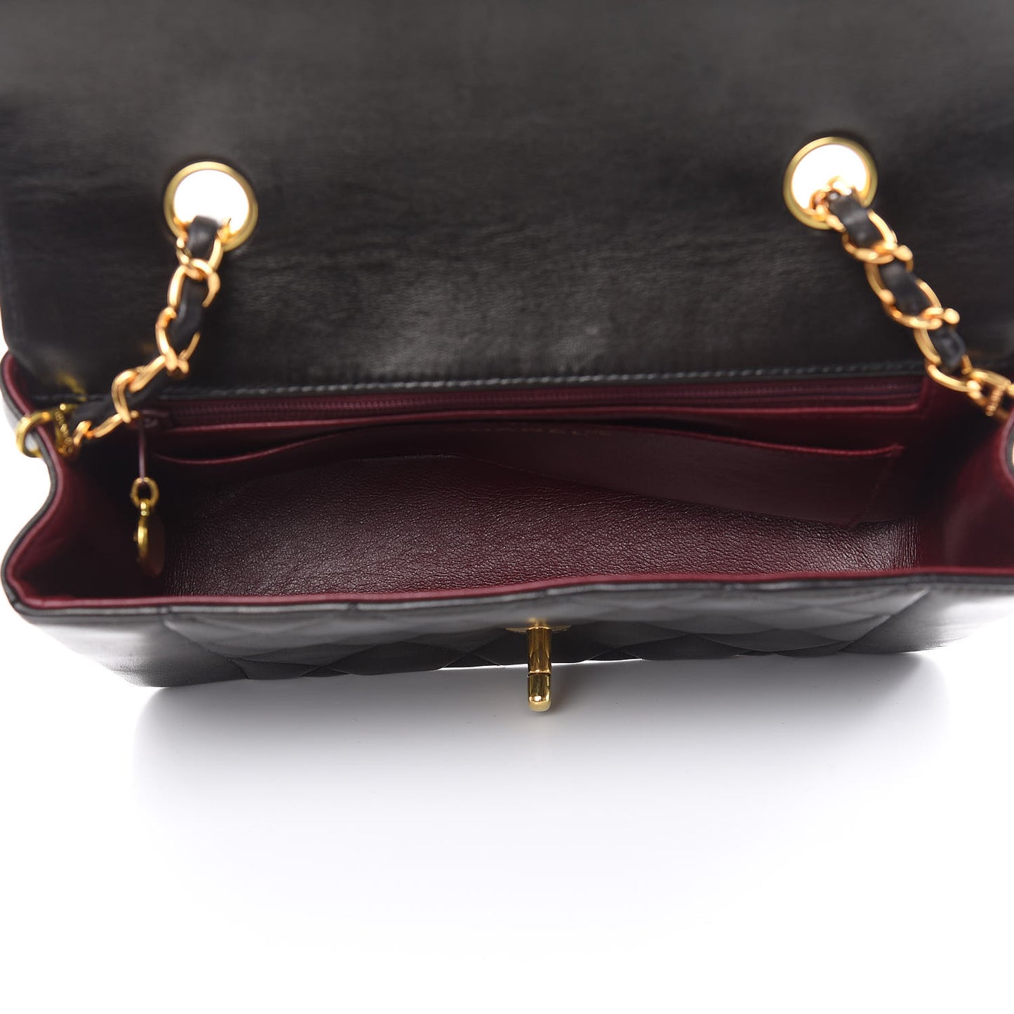 Lambskin Quilted Small Single Flap Black