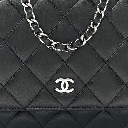 Chanel Lambskin Quilted Wallet On Chain WOC Black 9 of 12