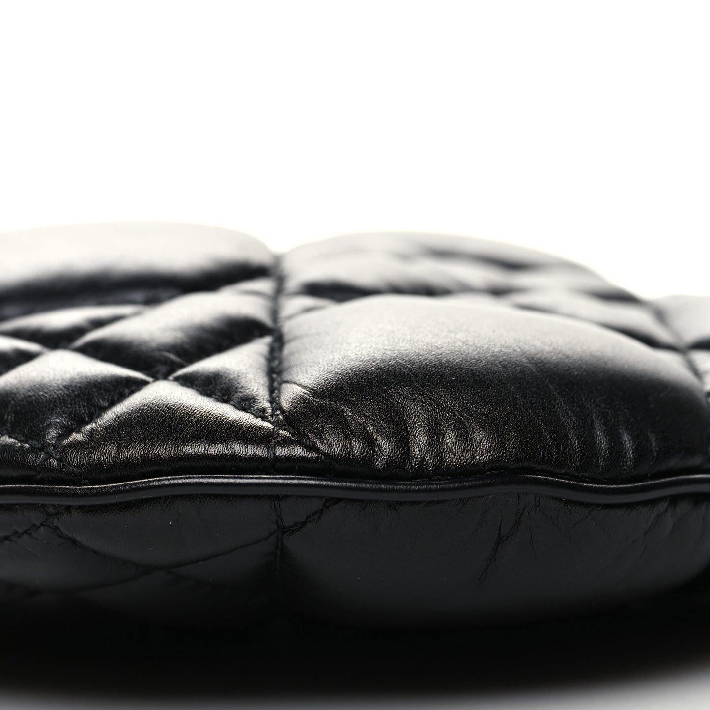 Calfskin Macrocannage Mini Dior Caro Tulip Bag Black