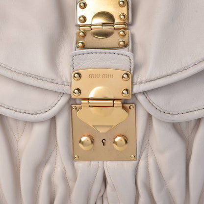 Miu Miu Nappa Matelasse Coffer Hobo Bianco 8 of 23