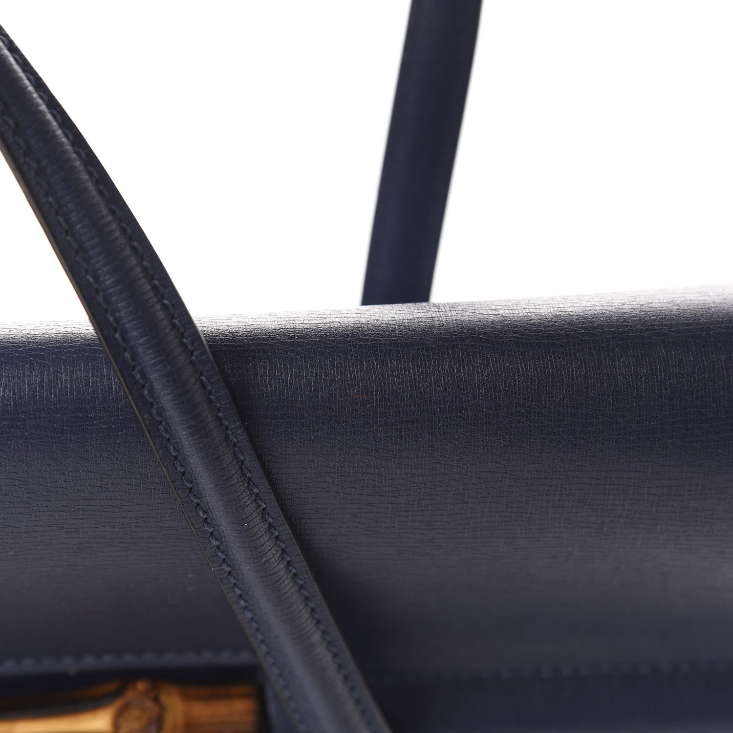Gucci Calfskin Bamboo Bullet Top Handle Bag Uniform Blue 8 of 12
