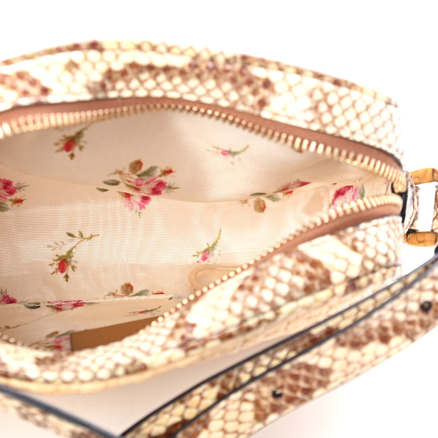 Raffia Elaphe Mini Ophidia Shoulder Bag Natural Cream Brown