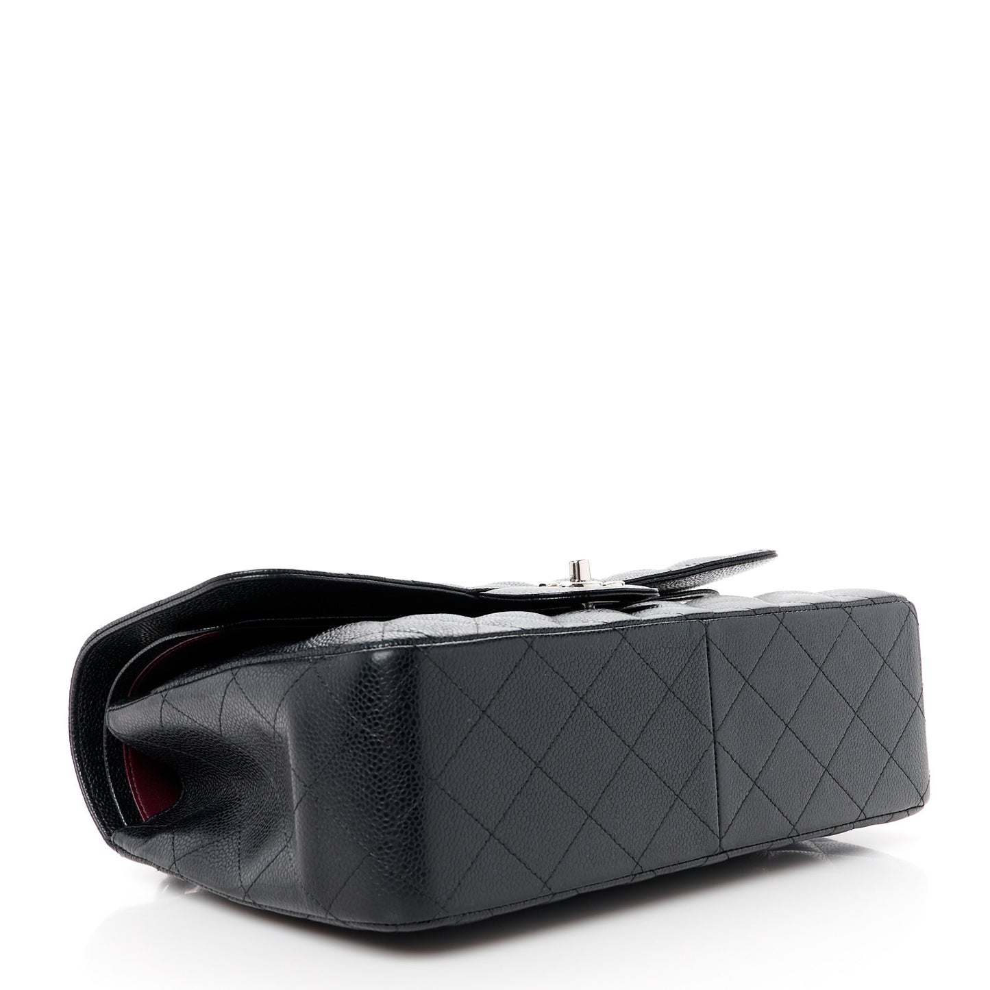 Caviar Quilted Jumbo Double Flap Black