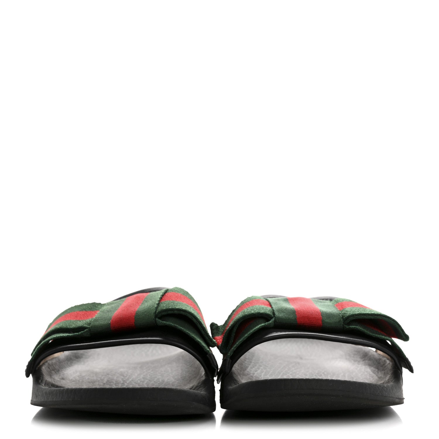 Gucci Satin Web Bow Slide Sandals Black 3 of 10