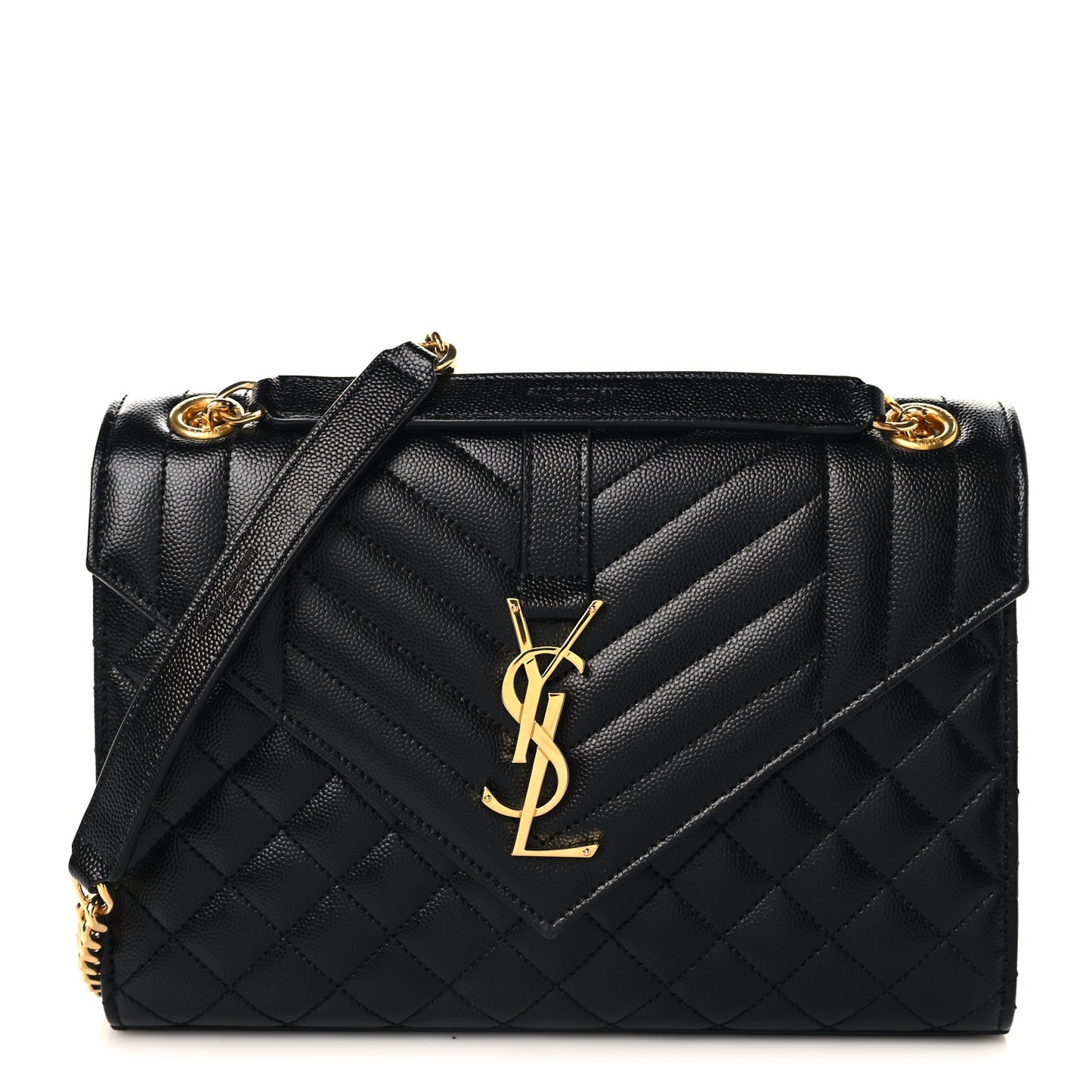 Grain De Poudre Textured Mixed Matelasse Triquilt Medium Monogram Satchel Black