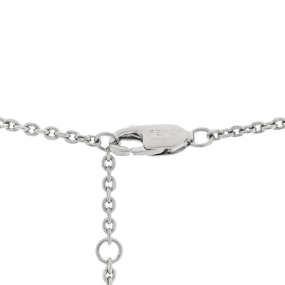 Fendi Metal Logo Charm Necklace Silver 4 of 4