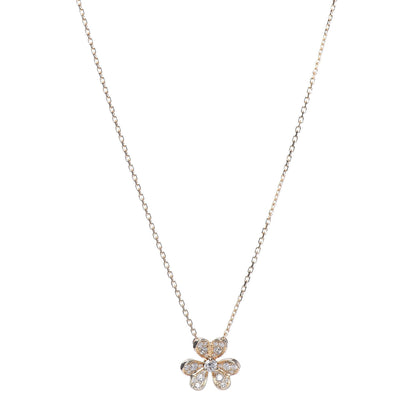 Van Cleef & Arpels 18K Yellow Gold Diamond Mini Frivole Pendant Pave Necklace 1 of 8