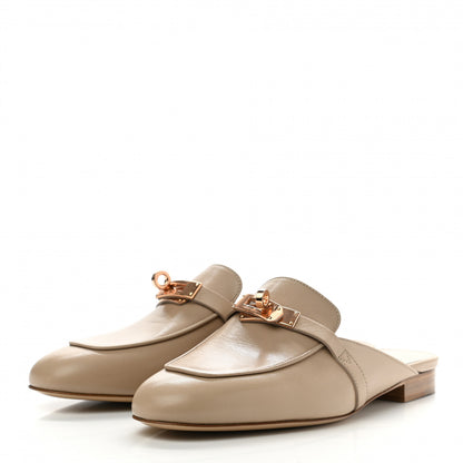 Hermes Calfskin Oz Mules 37 Blanc Gomme 3 of 8