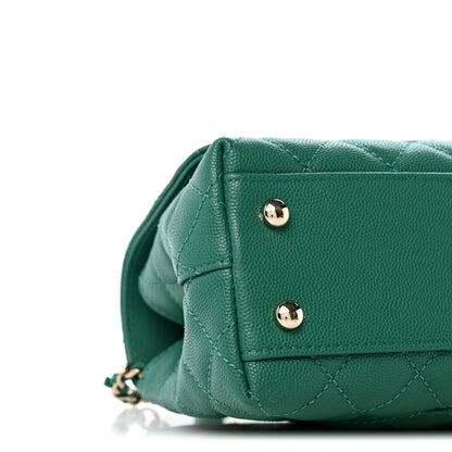 Chanel Caviar Quilted Mini Coco Handle Flap Green 9 of 12