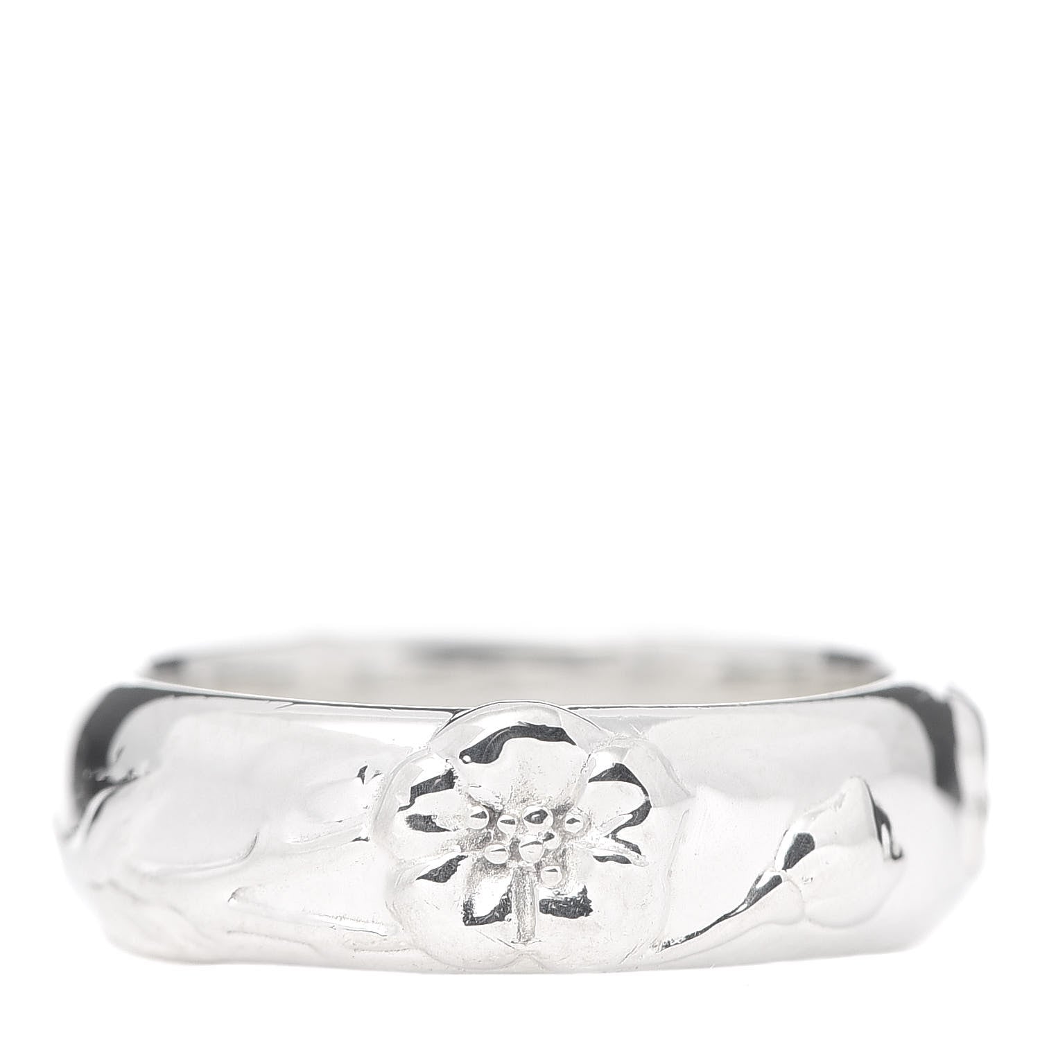 Tiffany Sterling Silver Nature Rose Ring 54 7 1 of 4