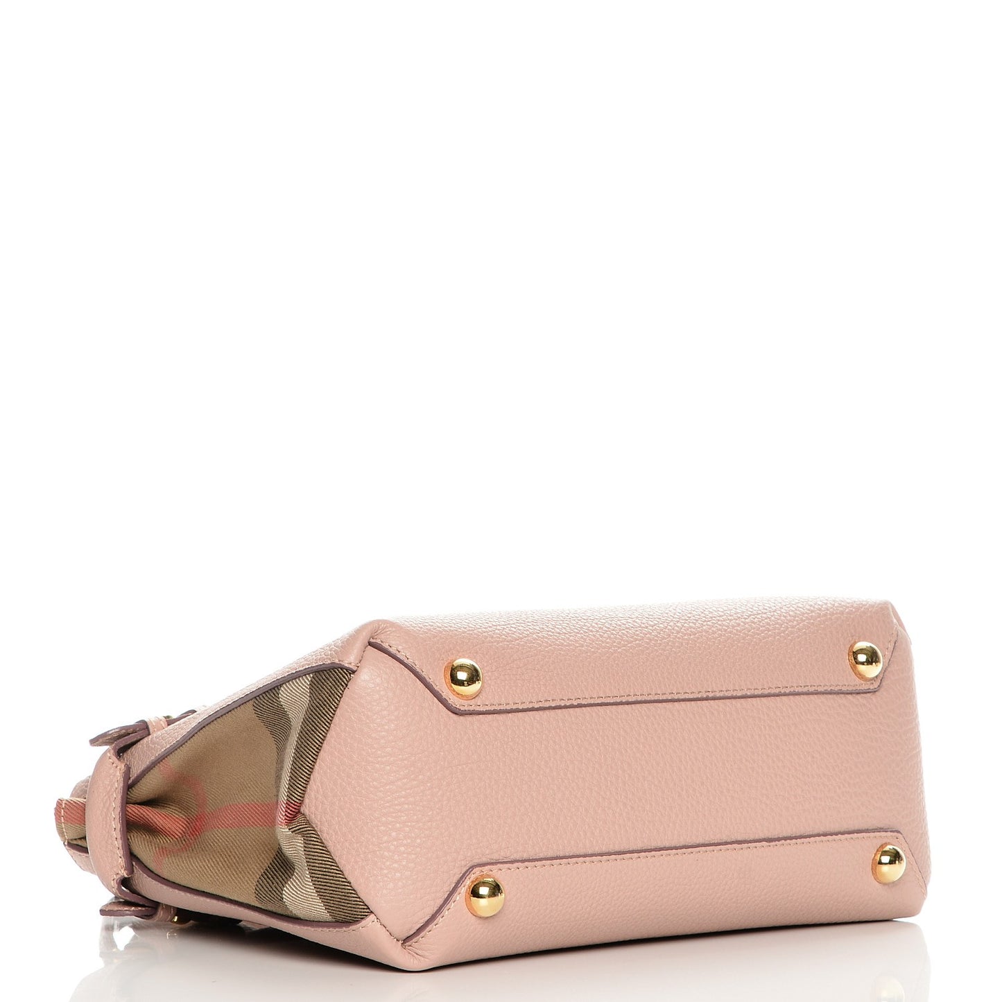Grainy Calfskin House Check Small Banner Tote Nude Blush