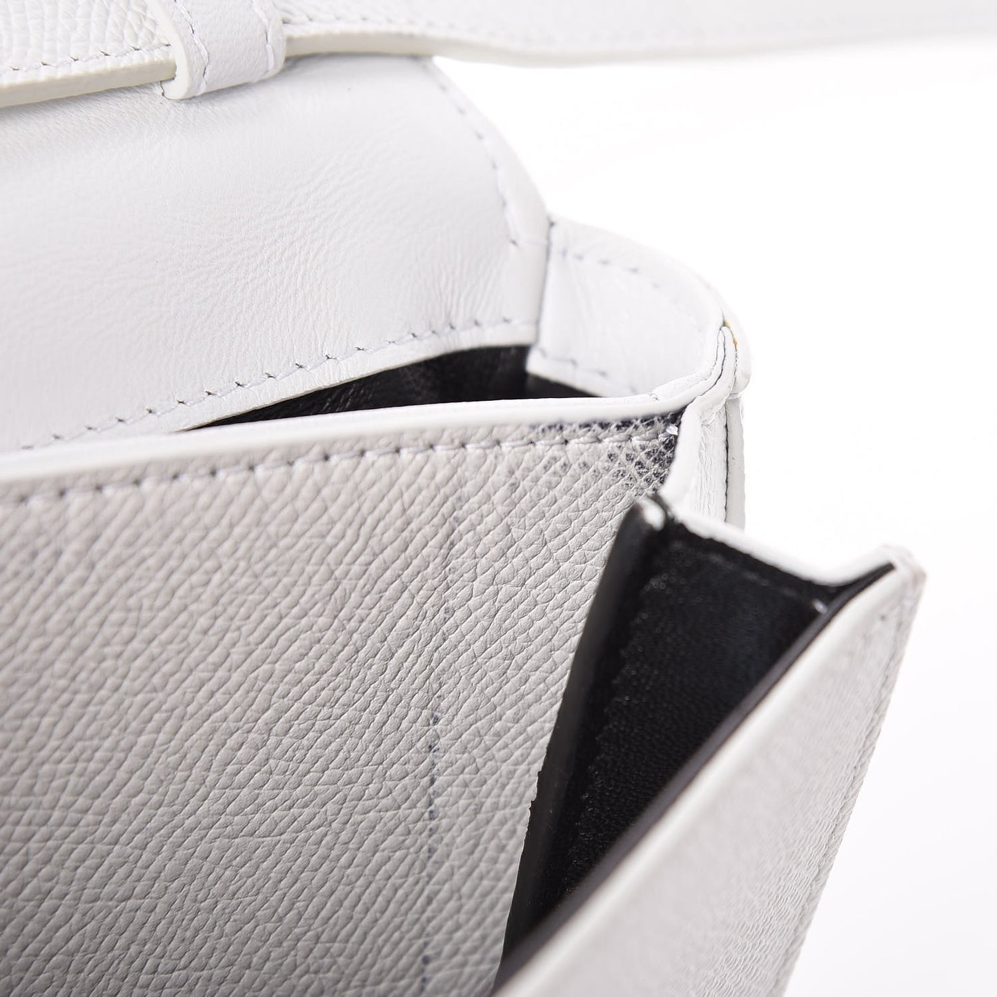 Grained Calfskin Logo Print Ville Day Bag XS White
