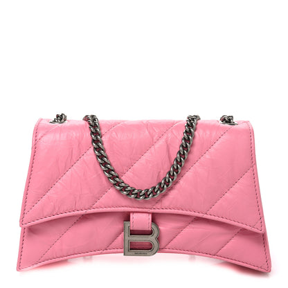 Balenciaga Crushed Calfskin Quilted XS Crush Chain Bag Sweet Pink 1 of 10