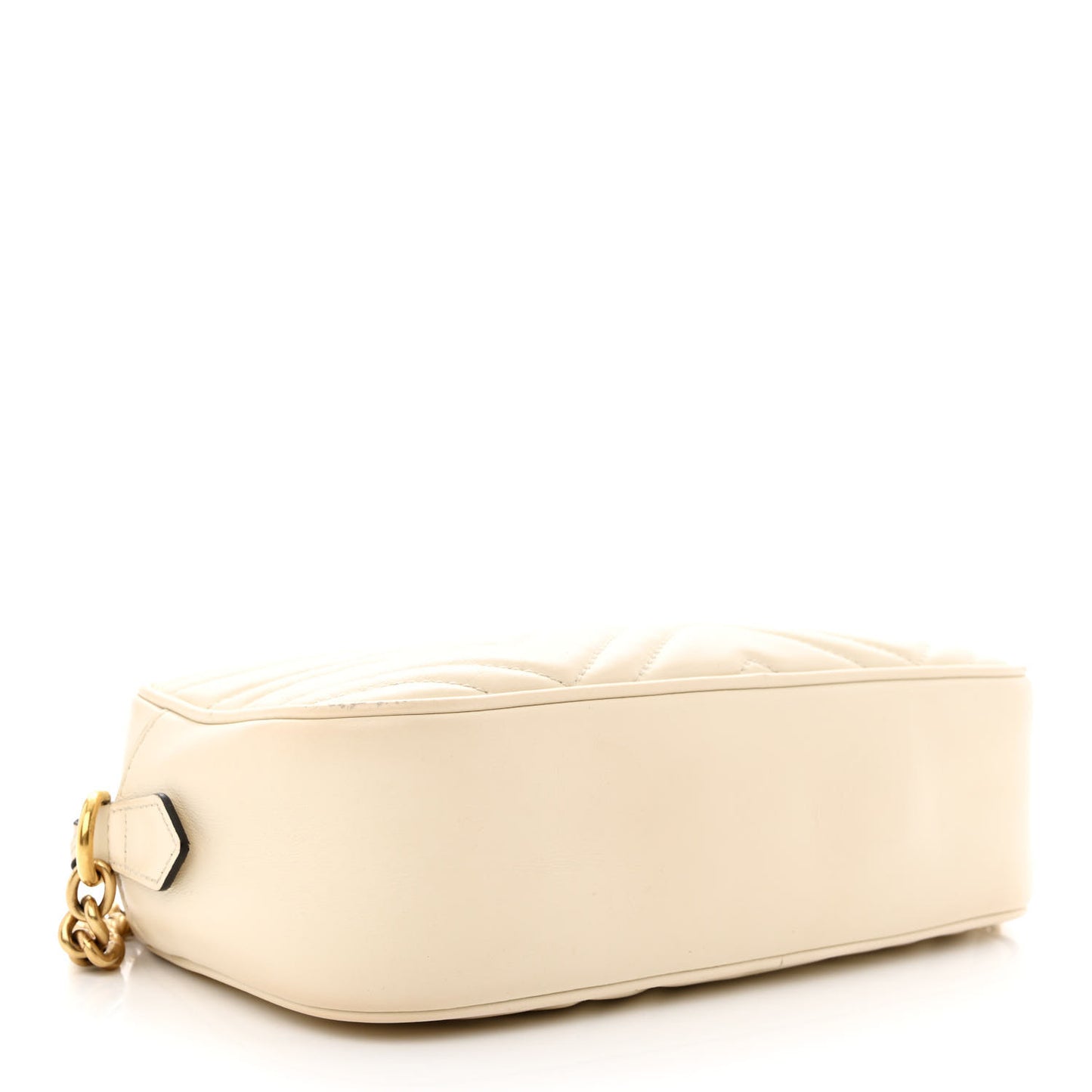 Calfskin Matelasse Small GG Marmont Chain Shoulder Bag White